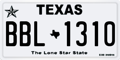 TX license plate BBL1310