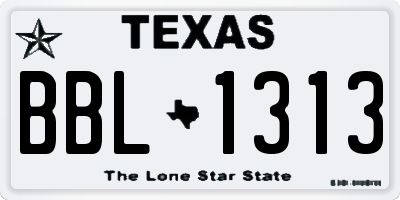 TX license plate BBL1313