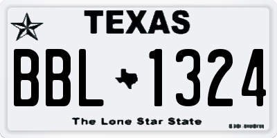 TX license plate BBL1324