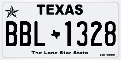 TX license plate BBL1328