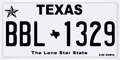 TX license plate BBL1329
