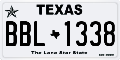 TX license plate BBL1338