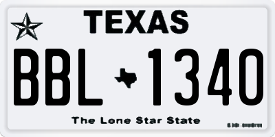 TX license plate BBL1340