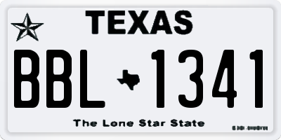 TX license plate BBL1341