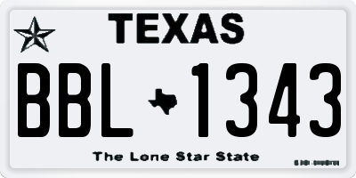 TX license plate BBL1343