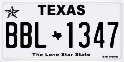 TX license plate BBL1347