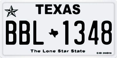 TX license plate BBL1348