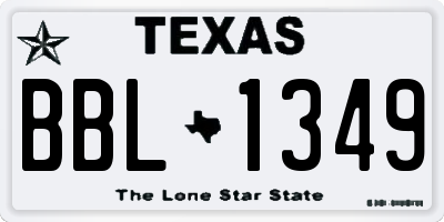 TX license plate BBL1349