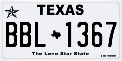TX license plate BBL1367
