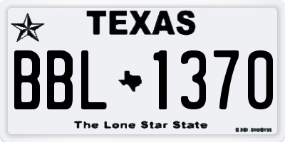 TX license plate BBL1370