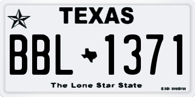 TX license plate BBL1371