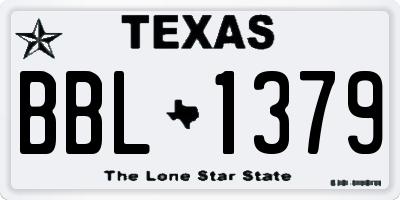 TX license plate BBL1379
