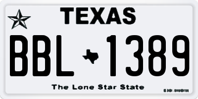 TX license plate BBL1389