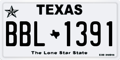 TX license plate BBL1391