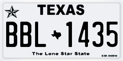 TX license plate BBL1435