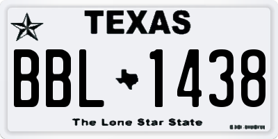 TX license plate BBL1438