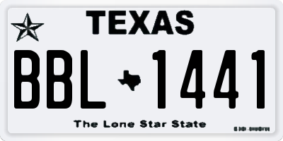 TX license plate BBL1441