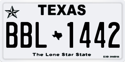 TX license plate BBL1442