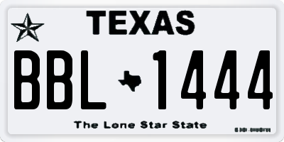 TX license plate BBL1444