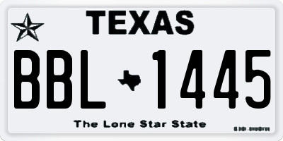TX license plate BBL1445