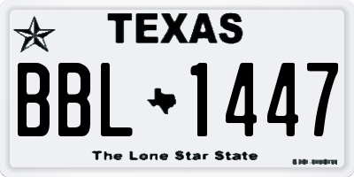 TX license plate BBL1447
