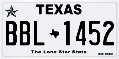TX license plate BBL1452