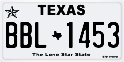 TX license plate BBL1453