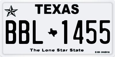 TX license plate BBL1455