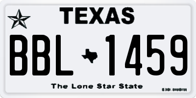 TX license plate BBL1459