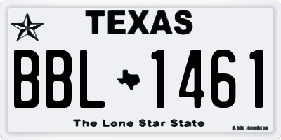 TX license plate BBL1461