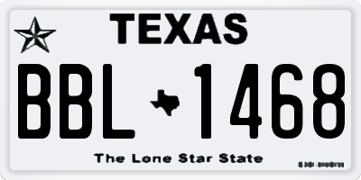 TX license plate BBL1468