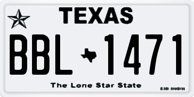 TX license plate BBL1471