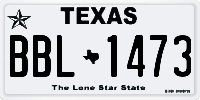 TX license plate BBL1473