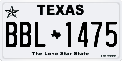 TX license plate BBL1475