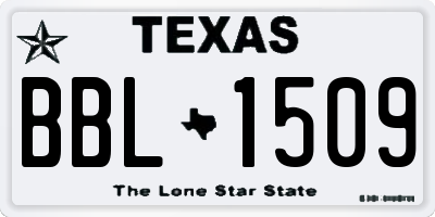 TX license plate BBL1509