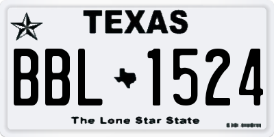 TX license plate BBL1524