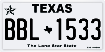 TX license plate BBL1533