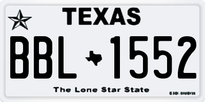 TX license plate BBL1552