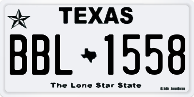 TX license plate BBL1558