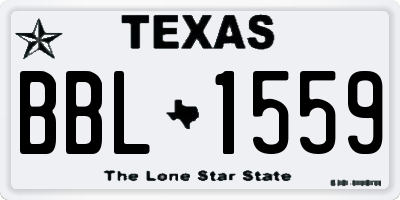 TX license plate BBL1559