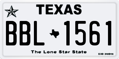 TX license plate BBL1561