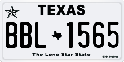TX license plate BBL1565