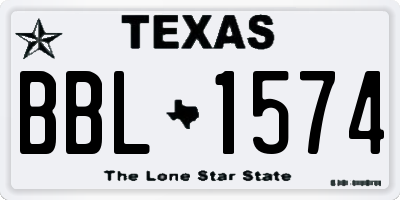 TX license plate BBL1574