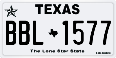 TX license plate BBL1577