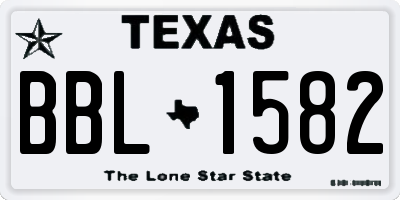 TX license plate BBL1582