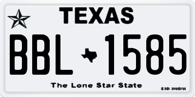 TX license plate BBL1585