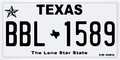 TX license plate BBL1589