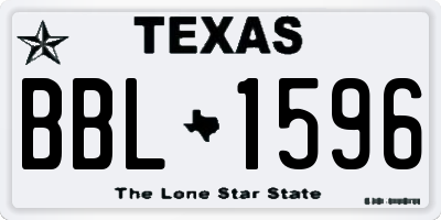TX license plate BBL1596