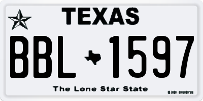 TX license plate BBL1597