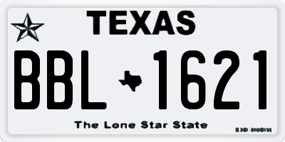 TX license plate BBL1621